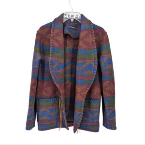 Vintage Breeches Wool Aztec Tie Front Western Jacket Made in USA Size Small